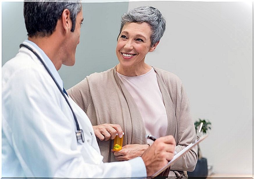 Woman talking to a doctor