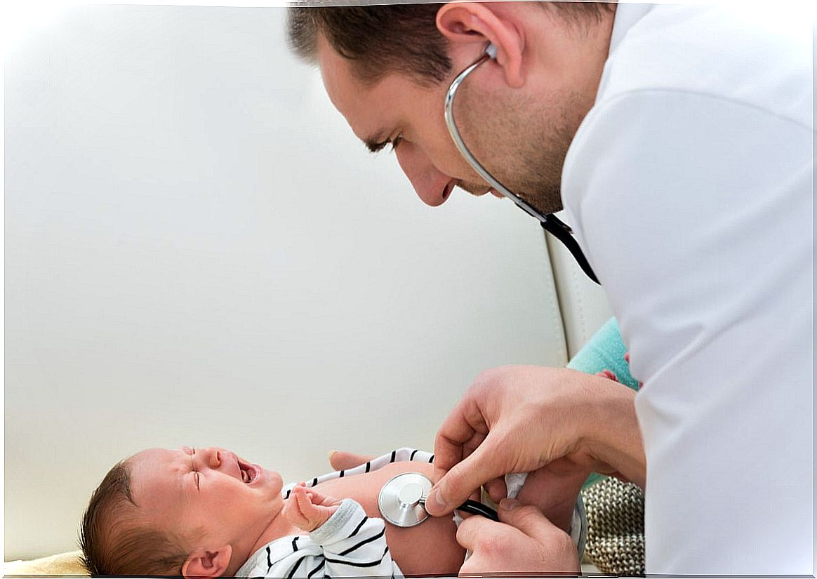 Pediatric consultation of a sick baby.