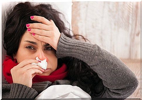 Girl with flu and cold